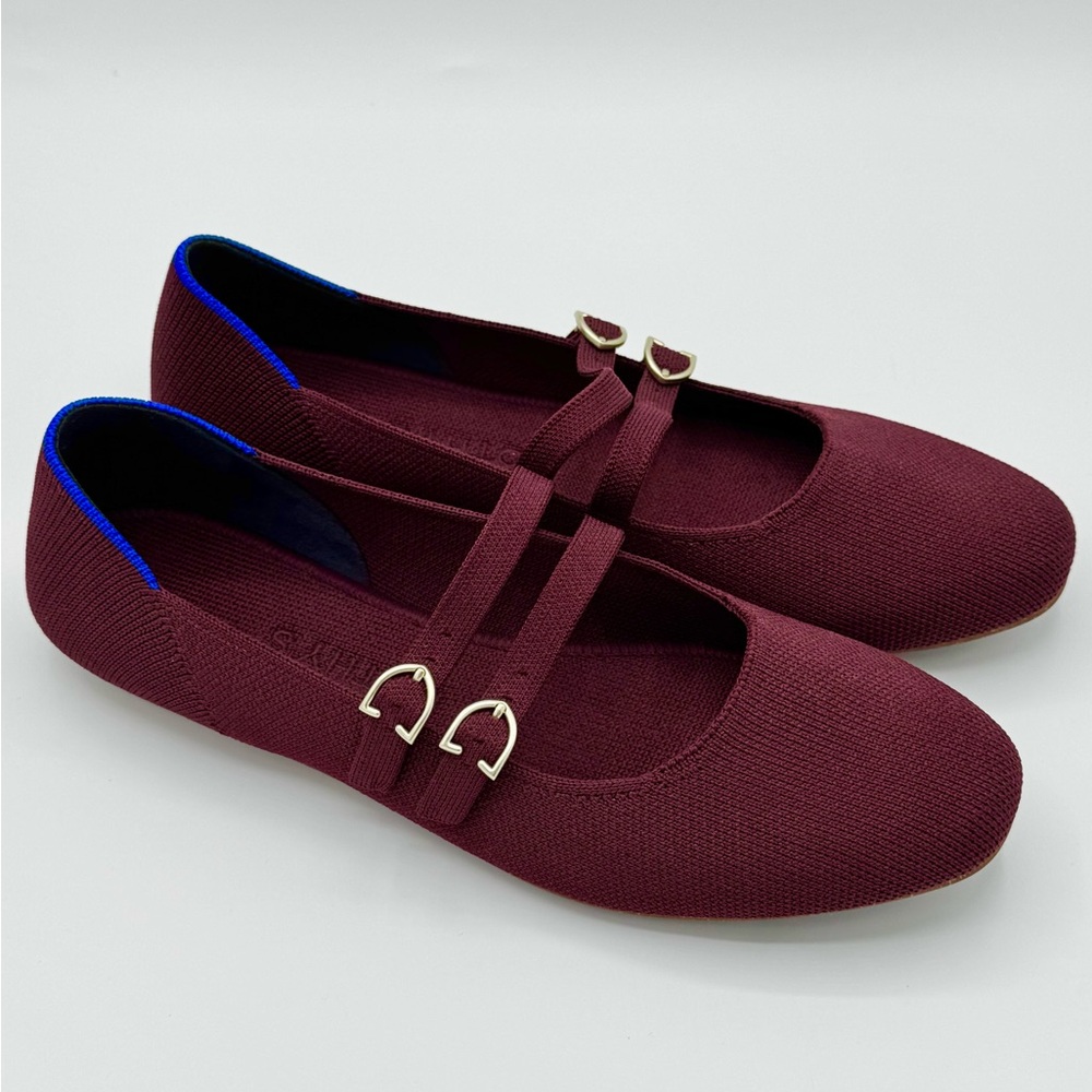 Rothy’s Double Buckle Mary Jane Flats “Cabernet” size 7 Like-New - Picture 8 of 13